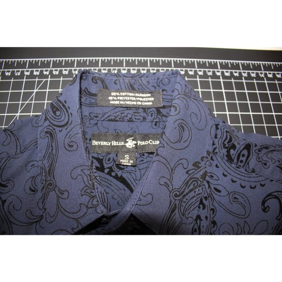 Polo Club /Long sleeved button up/ (Size S)/ Blue with Black Paisley - Picture 4 of 12